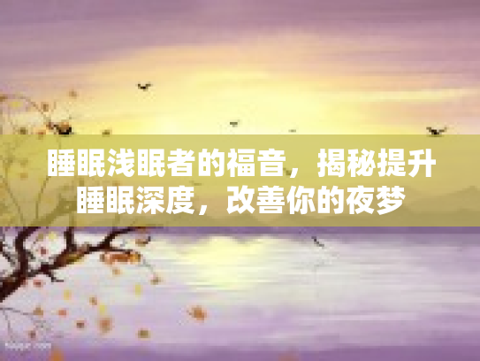 睡眠浅眠者的福音，揭秘提升睡眠深度，改善你的夜梦第1张-巧哦健康视界