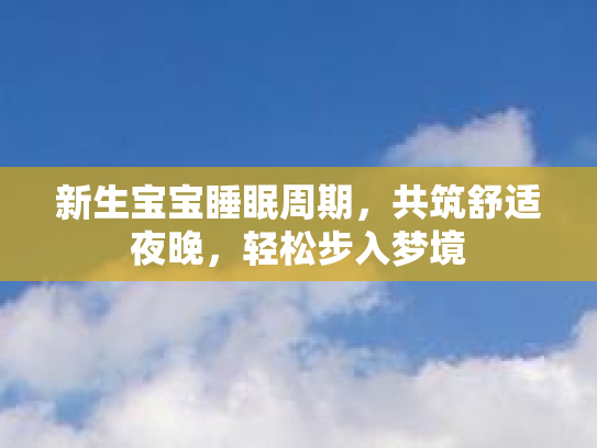 新生宝宝睡眠周期，共筑舒适夜晚，轻松步入梦境第1张-巧哦健康视界