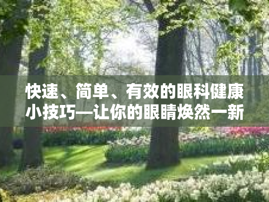 快速、简单、有效的眼科健康小技巧—让你的眼睛焕然一新！