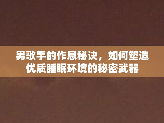 男歌手的作息秘诀，如何塑造优质睡眠环境的秘密武器