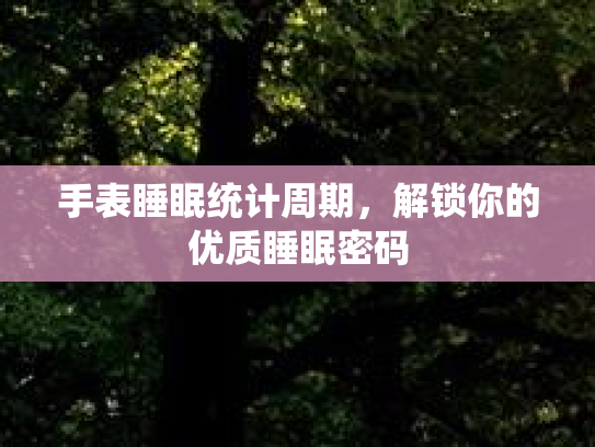 手表睡眠统计周期，解锁你的优质睡眠密码