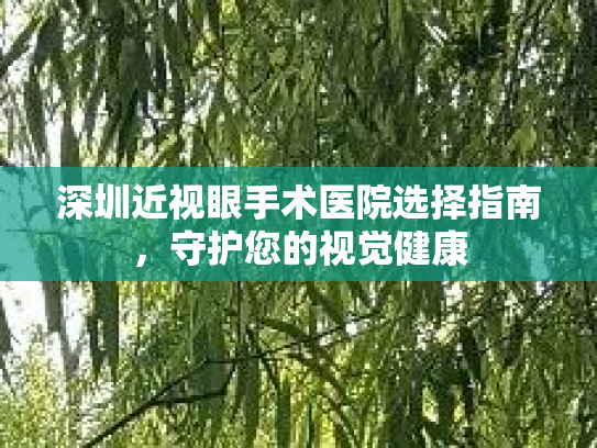 深圳近视眼手术医院选择指南，守护您的视觉健康