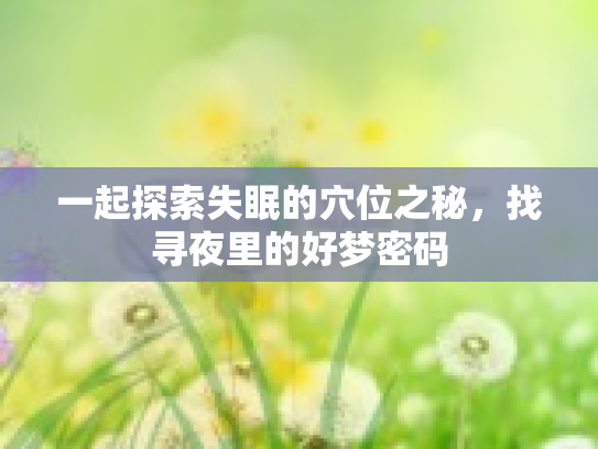 一起探索失眠的穴位之秘，找寻夜里的好梦密码