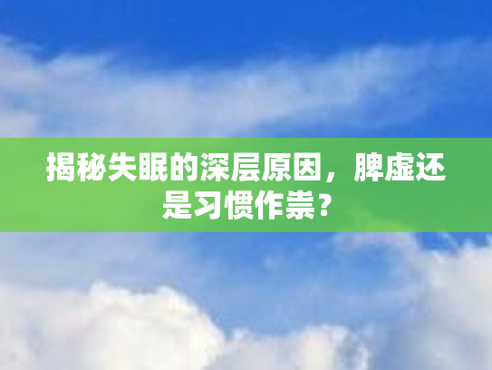 揭秘失眠的深层原因，脾虚还是习惯作祟？第1张-巧哦健康视界