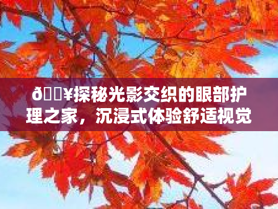🔥探秘光影交织的眼部护理之家，沉浸式体验舒适视觉之旅👁第1张-巧哦健康视界