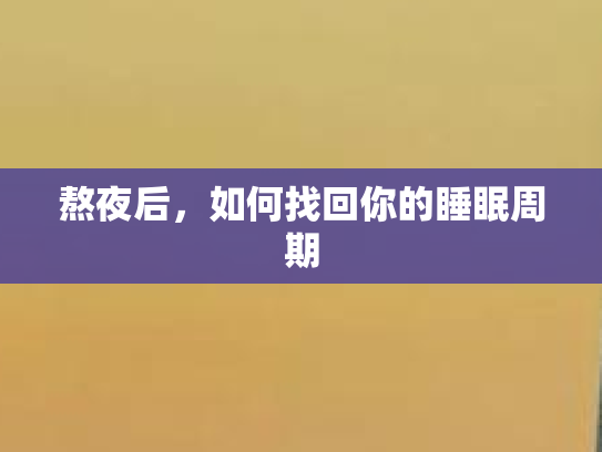 熬夜后,如何找回你的睡眠周期