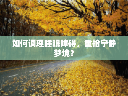 如何调理睡眠障碍，重拾宁静梦境？